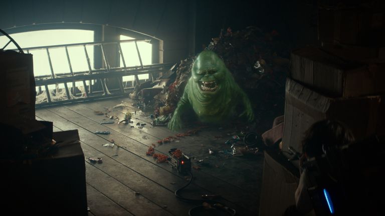 Star of the show - Slimer. Pic. Sony Pictures