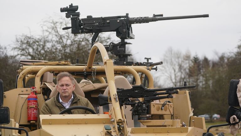 Mr Shapps, during a recent visit to Catterick Garrison, in North Yorkshire, last month. Pic: PA