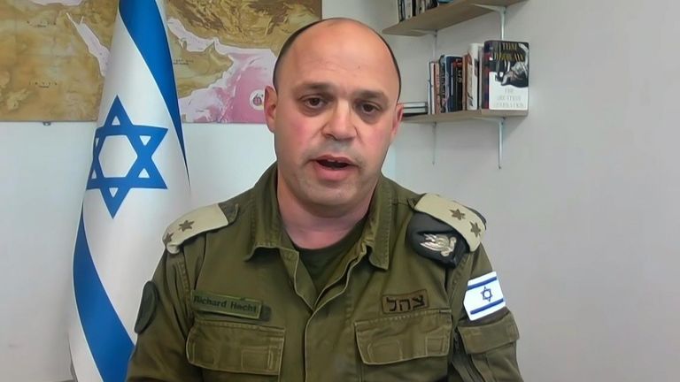 Lieutenant colonel Richard Hecht rejected the claim that Israeli soldiers opened fire on crowds waiting for aid in Gaza. 