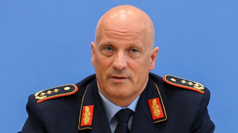 Inspector of the German Air Force, Lieutenant General Ingo Gerhartz attends a press conference about the Air Defender 23, the largest multinational deployment exercise of air forces in the history of NATO in Berlin, Germany June 7, 2023. REUTERS/Annegret Hilse