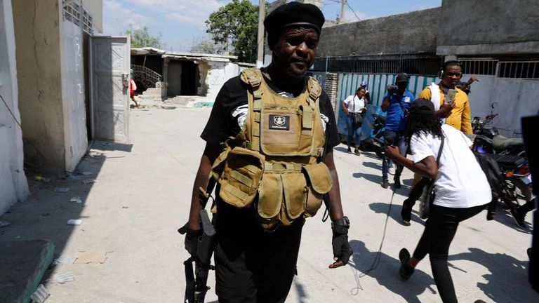 Cherizier has called on world leaders to give Haiti a chance. Pic: AP
