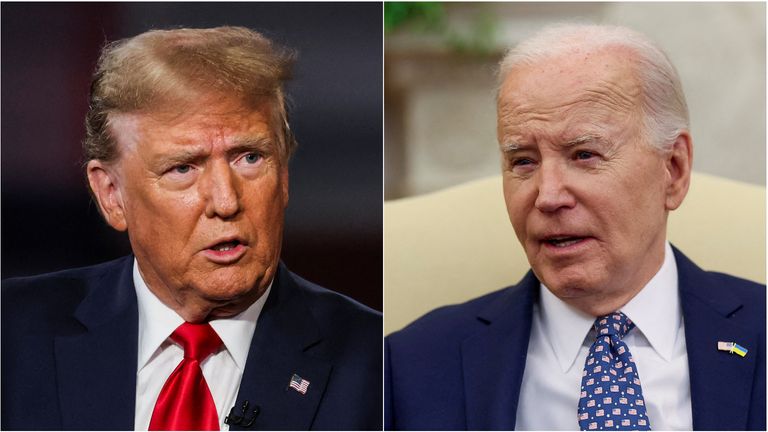 Donald Trump and Joe Biden are set for a rematch. Pics: Reuters