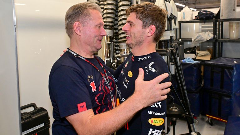 Jos and Max Verstappen in Qatar last October. Pic: AP