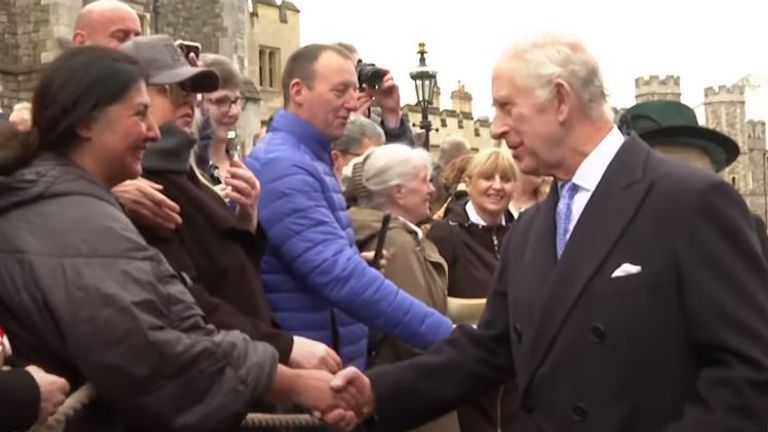 KIng Charles meets well-wishers