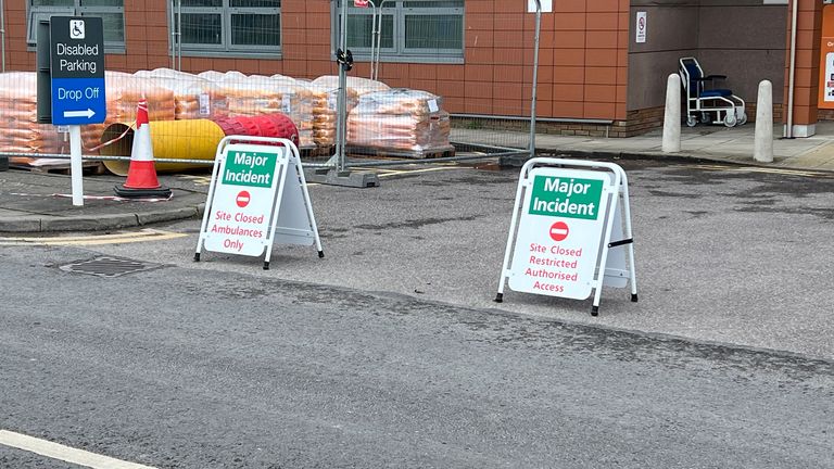 Signs that were put up outside the Eastbourne District General Hospital. Pic: Eddie Mitchell 