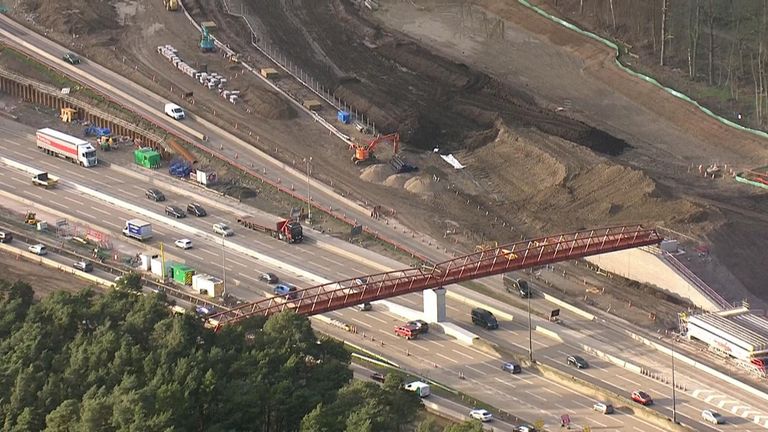 Aerial pictures show the M25 on Friday ahead of this weekend&#39;s closure.