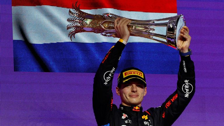 Max Verstappen, after winning the Saudi Grand Prix. Pic: Reuters