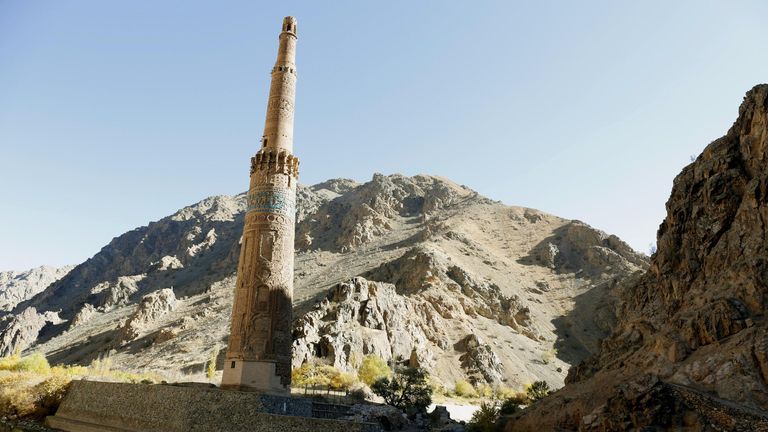 The Minaret of Jam, a UNESCO World Heritage Site in Ghor Province in central-western Afghanistan, is seen in this photo taken on November 18, 2014. File photo: Kyodo via AP Images