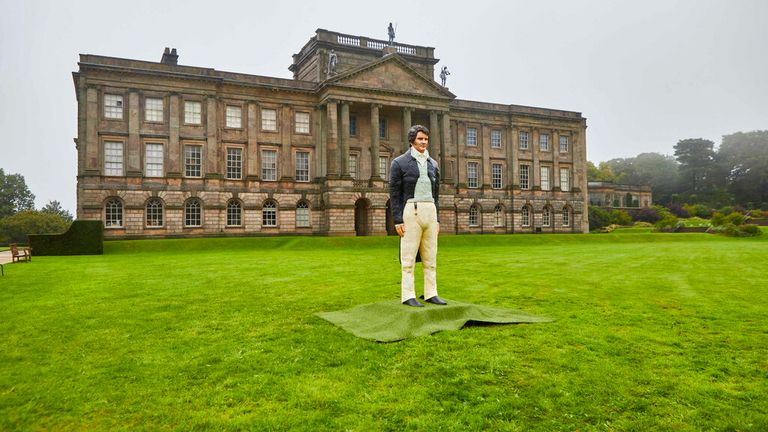 The life-sized cake unveiled to mark the 25th anniversary of the Jane Austen mini-series Pic: AP 