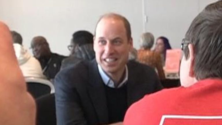 Prince William mentions wife at housing project visit in Sheffield