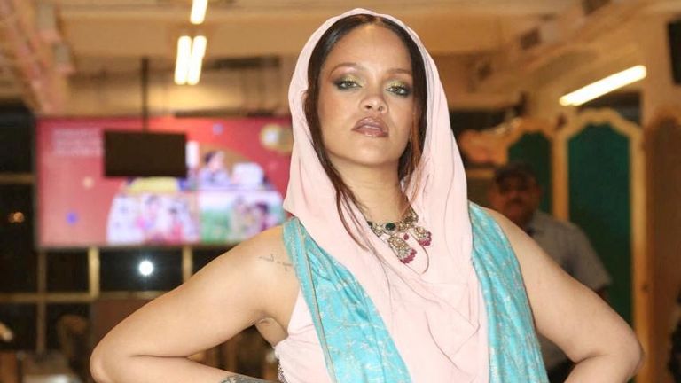 Rihanna after performing at the pre-wedding celebrations of Anant Ambani, son of Mukesh Ambani, the Chairman of Reliance Industries, and Radhika Merchant, daughter of industrialist Viren Merchant
Pic: Reliance/Reuters