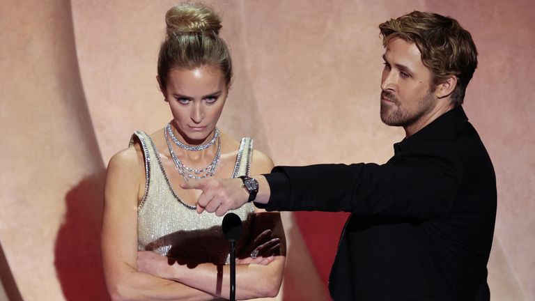 Ryan Gosling and Emily Blunt. Pic: Reuters