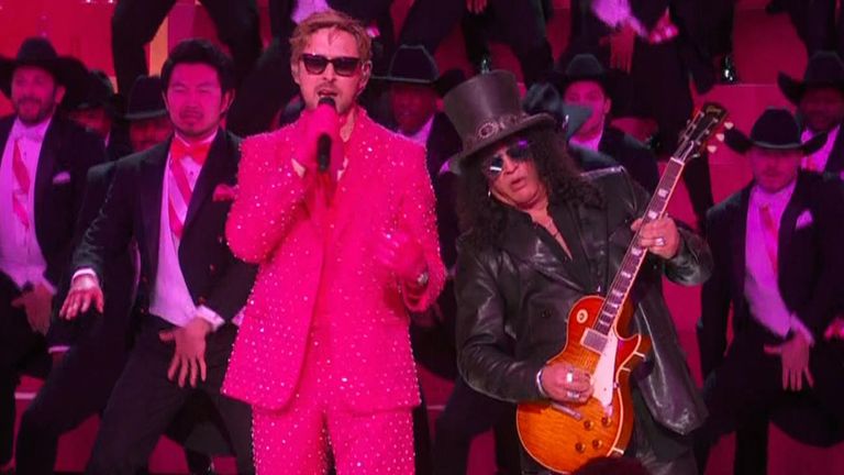 Ryan Gosling performs I&#39;m Just Ken with Slash at the 2024 Academy Awards
