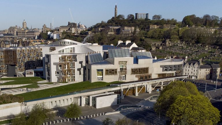 The Scottish Parliament building at Holyrood in Edinburgh