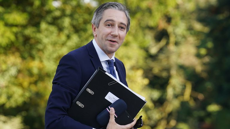Minister for Further and Higher Education Simon Harris arriving for a cabinet meeting in Avondale House, Co. Wicklow. Picture date: Wednesday September 6, 2023.
