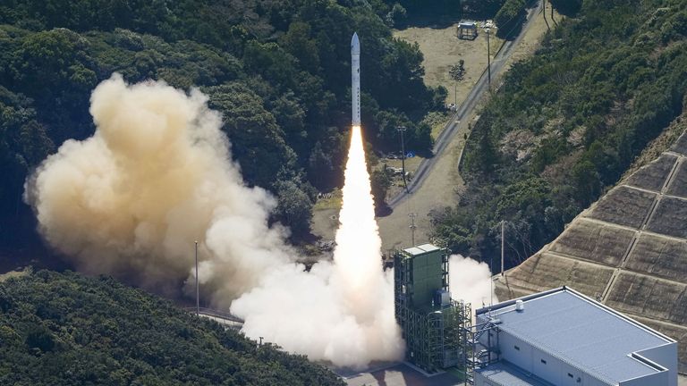 Japan&#39;s Space One&#39;s small, solid-fueled Kairos rocket lifts off before it explodes,