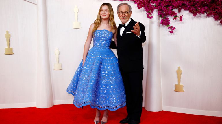 No one personifies Hollywood film more than director Steven Spielberg - on the red carpet with his granddaughter