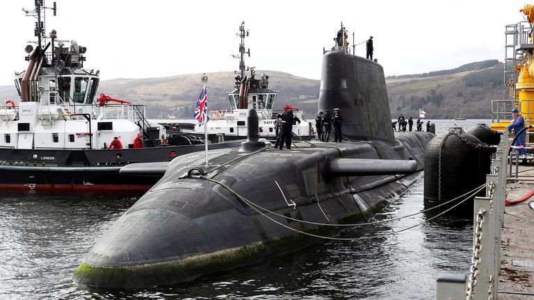 EMBARGOED TO 0001 SUNDAY FEBRUARY 4 Handout photo dated 07/04/20 issued by MoD showing UK built HMS Audacious, the fourth of the Royal NavyÕs Astute-class submarines, arriving at her new home at HM Naval Base Clyde. The UK will not be ready to fight an all-out war unless the Government addresses the Armed Forces&#39; capability and stockpile shortages and recruitment crisis, MPs have warned. Issue date: Sunday February 4, 2024.

