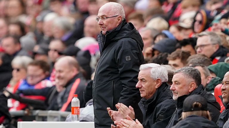Sven-Goran Eriksson with Ian Rush and John Aldridge at the Liverpool Legends game on Saturday. Pic: PA