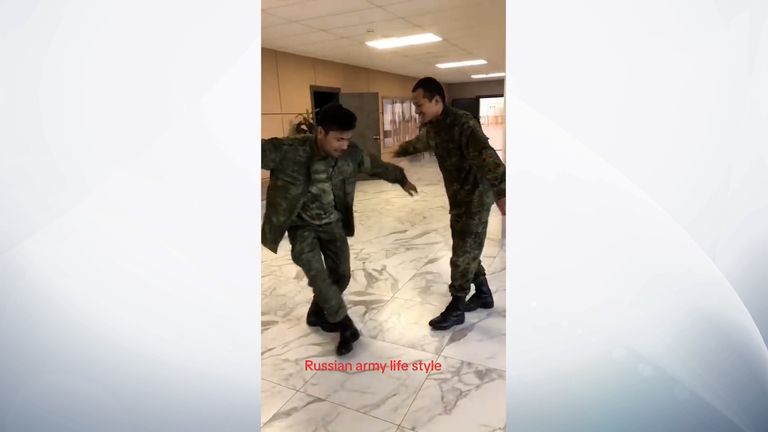 TikTok videos showing Nepalese men in the Russian army.