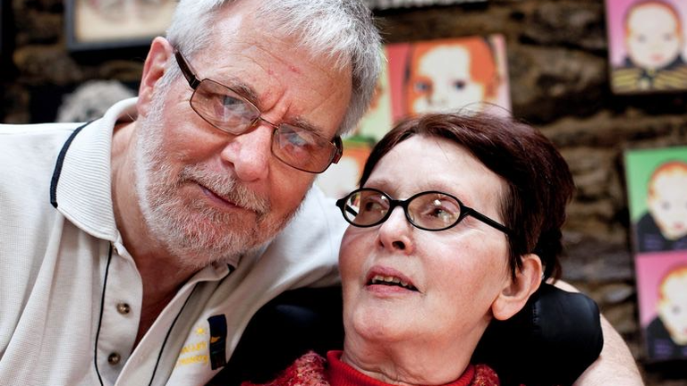 Tom Curran and his late partner Marie Fleming, who asked him for help ending her life in 2013