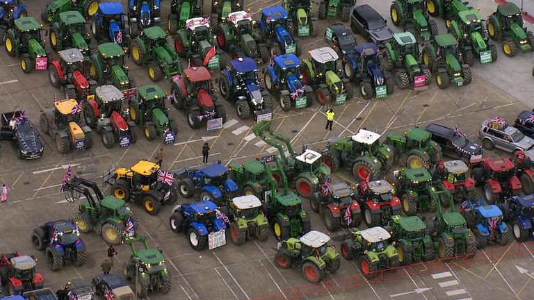 Farmers descend on Westminster for tractor protest