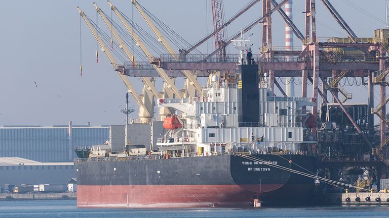 File pic: Dario Bonazza/Reuters
A view shows Barbados-flagged bulk carrier vessel True Confidence, in Ravenna, Italy March 10, 2022. Dario Bonazza/via REUTERS THIS IMAGE HAS BEEN SUPPLIED BY A THIRD PARTY. MANDATORY CREDIT. NO RESALES. NO ARCHIVES.