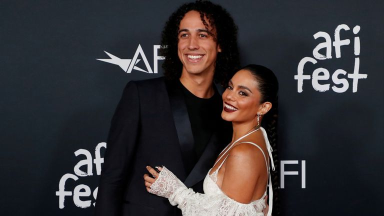 Vanessa Hudgens and Cole Tucker attend a premiere screening for "Tick, Tick... Boom" during the opening night of AFI Fest at TCL Chinese theatre in LA November 10, 2021. Pic: Reuters/Mario Anzuoni 