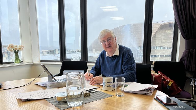 Mark Drakeford prepares for his final FMQs. Pic: Welsh government