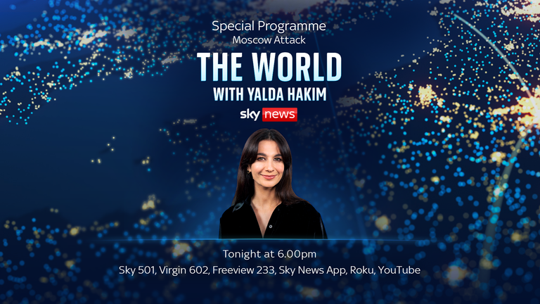 Promo for The World with Yalda Hakim special programme on the Moscow attack.