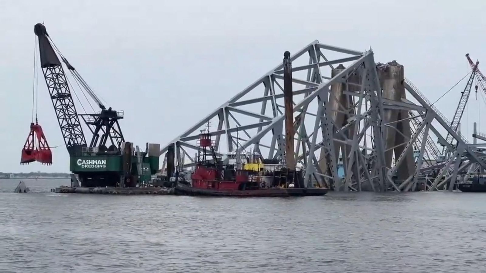 Shipping Containers Removed In Baltimore Bridge Collapse Clean-up ...