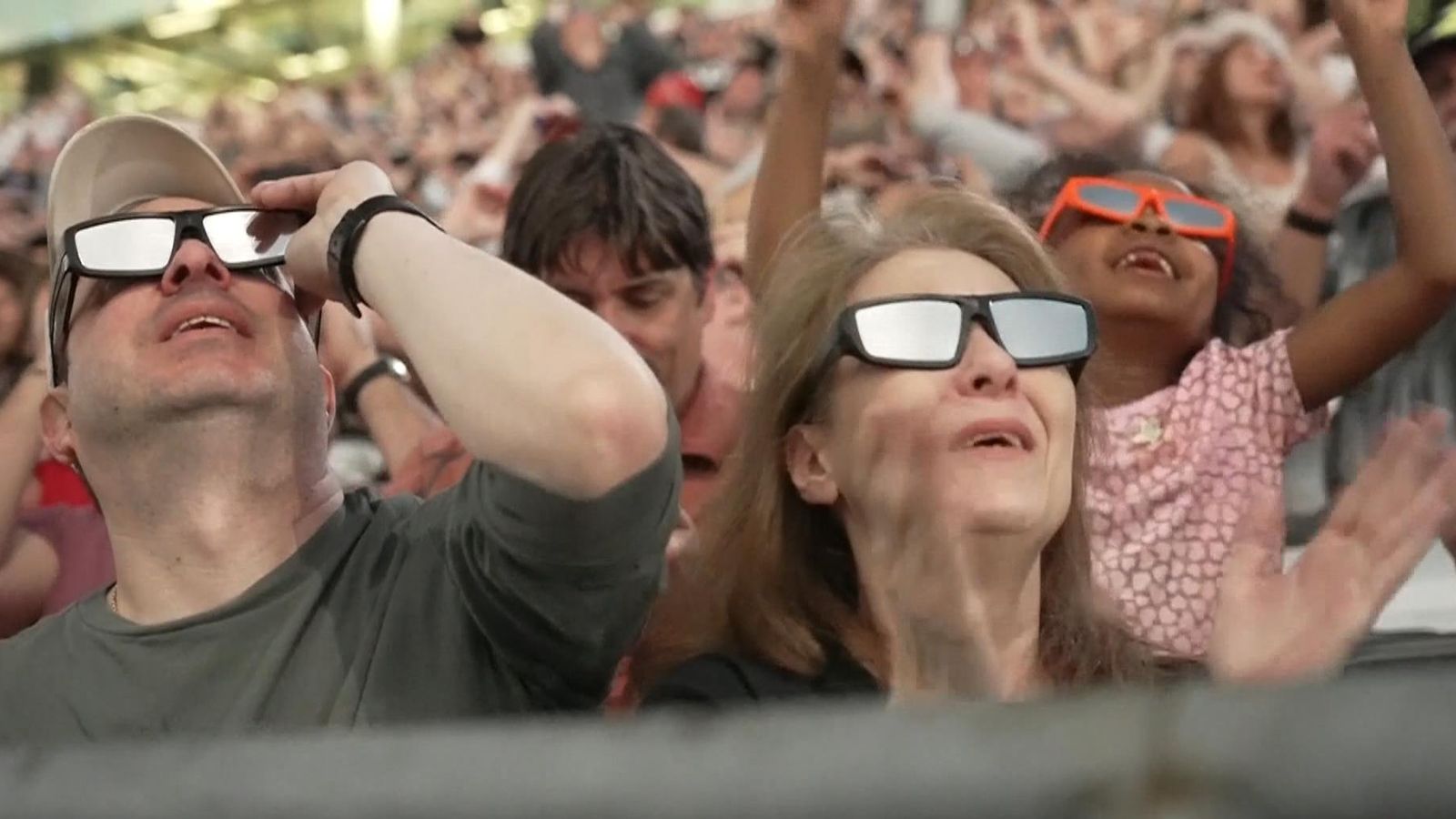 Tears and goosebumps as total eclipse watchers pack iconic Indianapolis Speedway