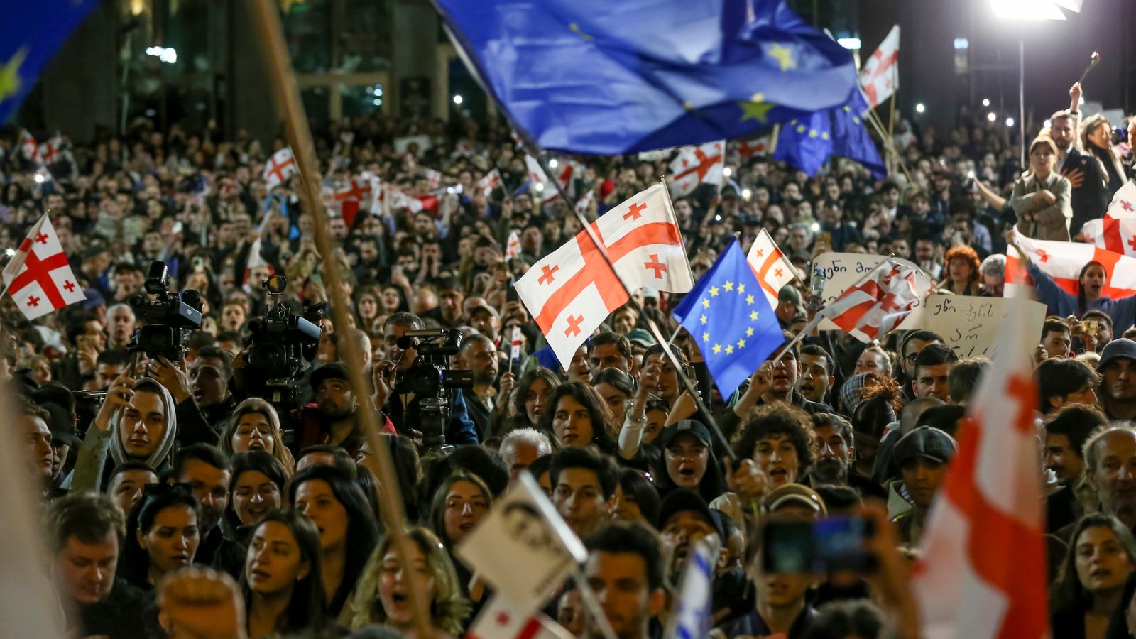 Georgians protest against 'Russian law' that will test the country's future direction