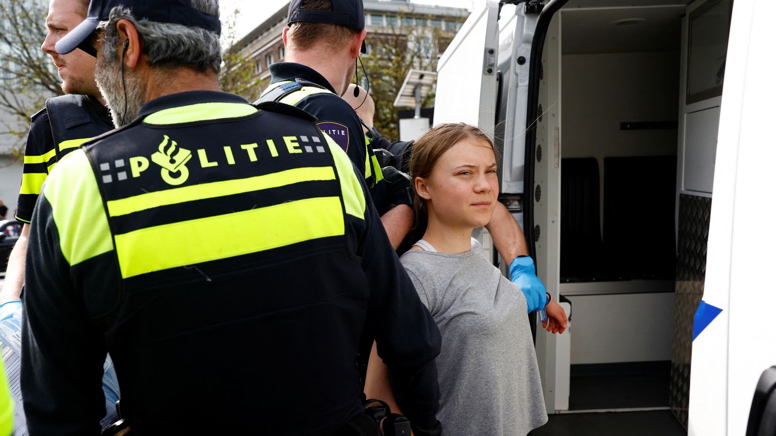 Climate activist Greta Thunberg detained by police in the Netherlands for protesting Dutch subsidies to fossil fuel industries