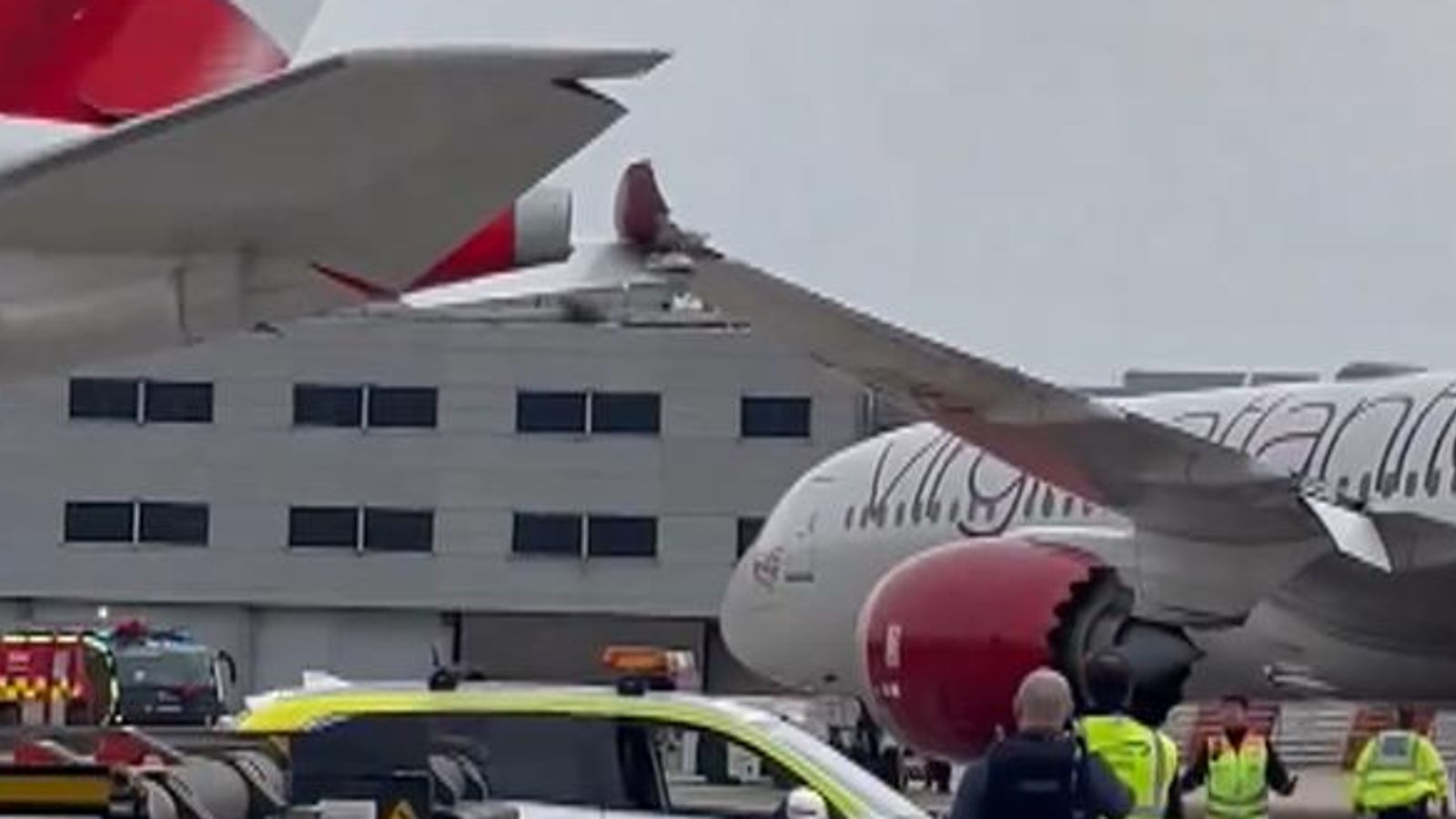 Two planes at Heathrow Airport collide wings
