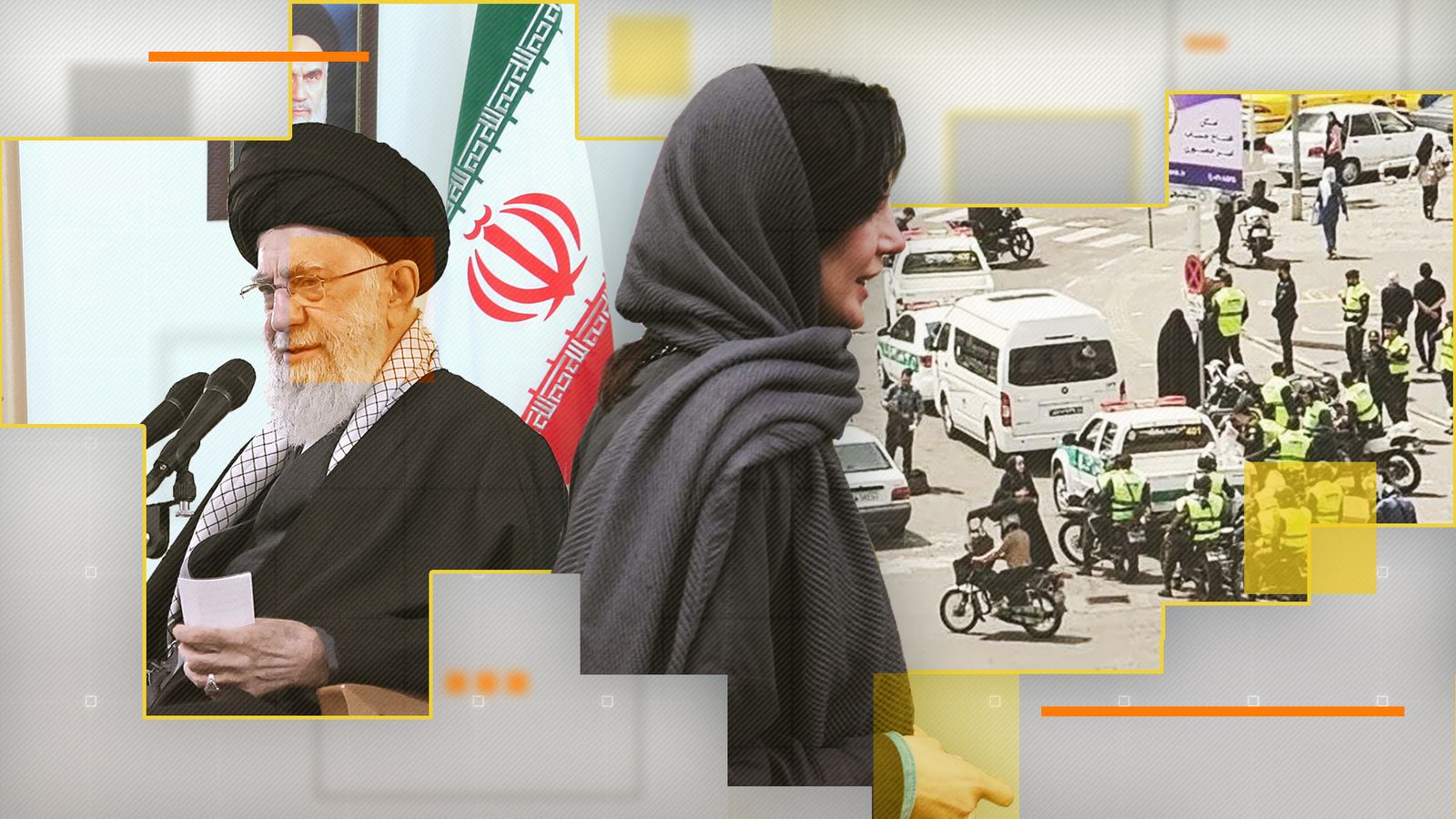 Видеоклипове показват ирански жени, отвличани от улиците от други жени под прикритието на война с Израел