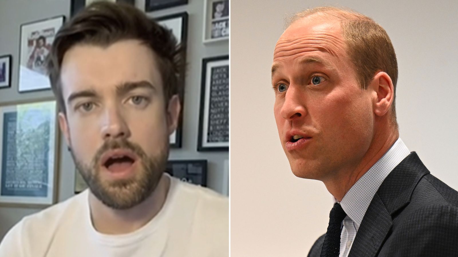Jack Whitehall reacts after Prince William calls his jokes 'dad-like'