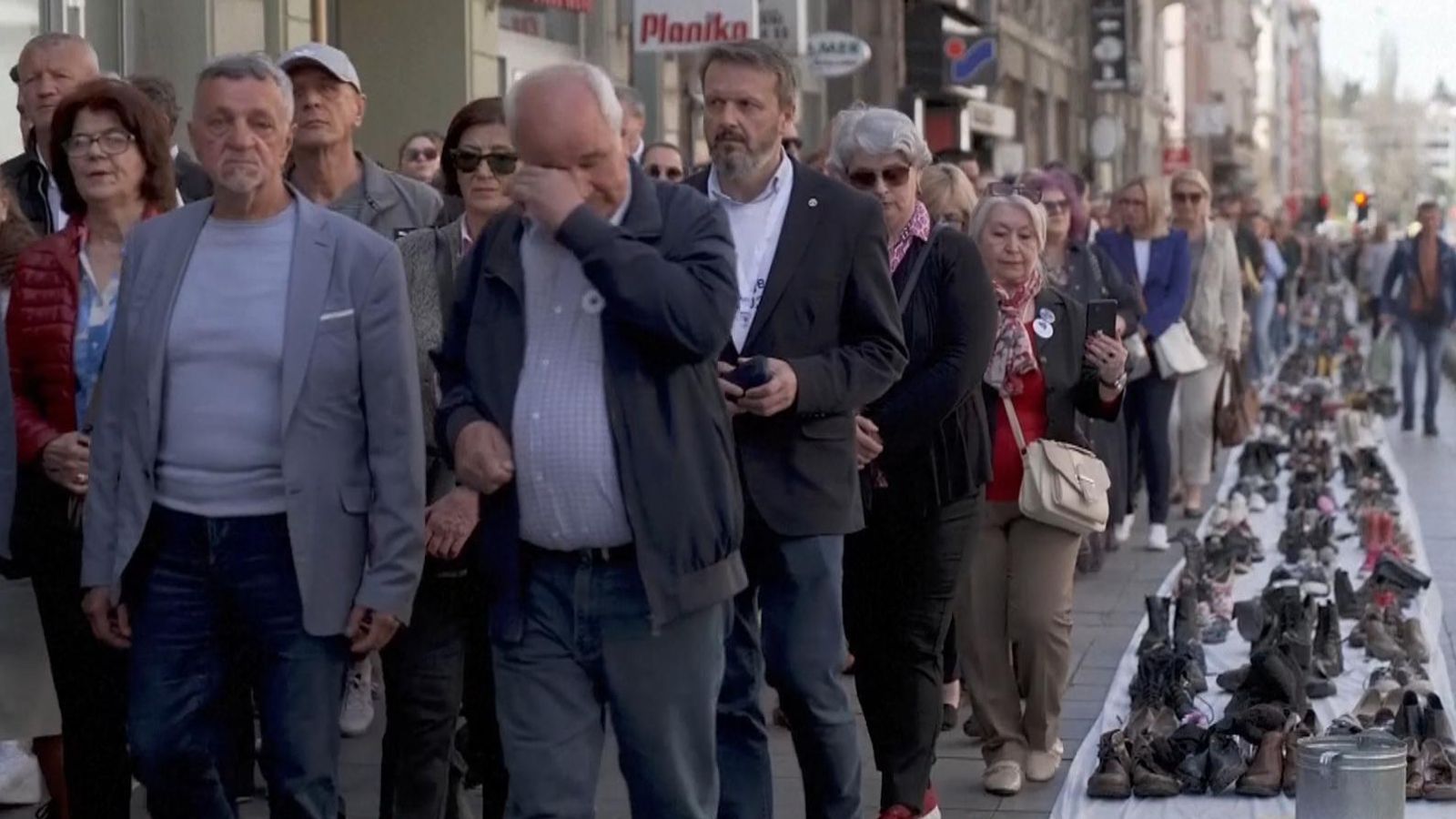 Thousands of pairs of shoes placed on streets to remember victims' of ...