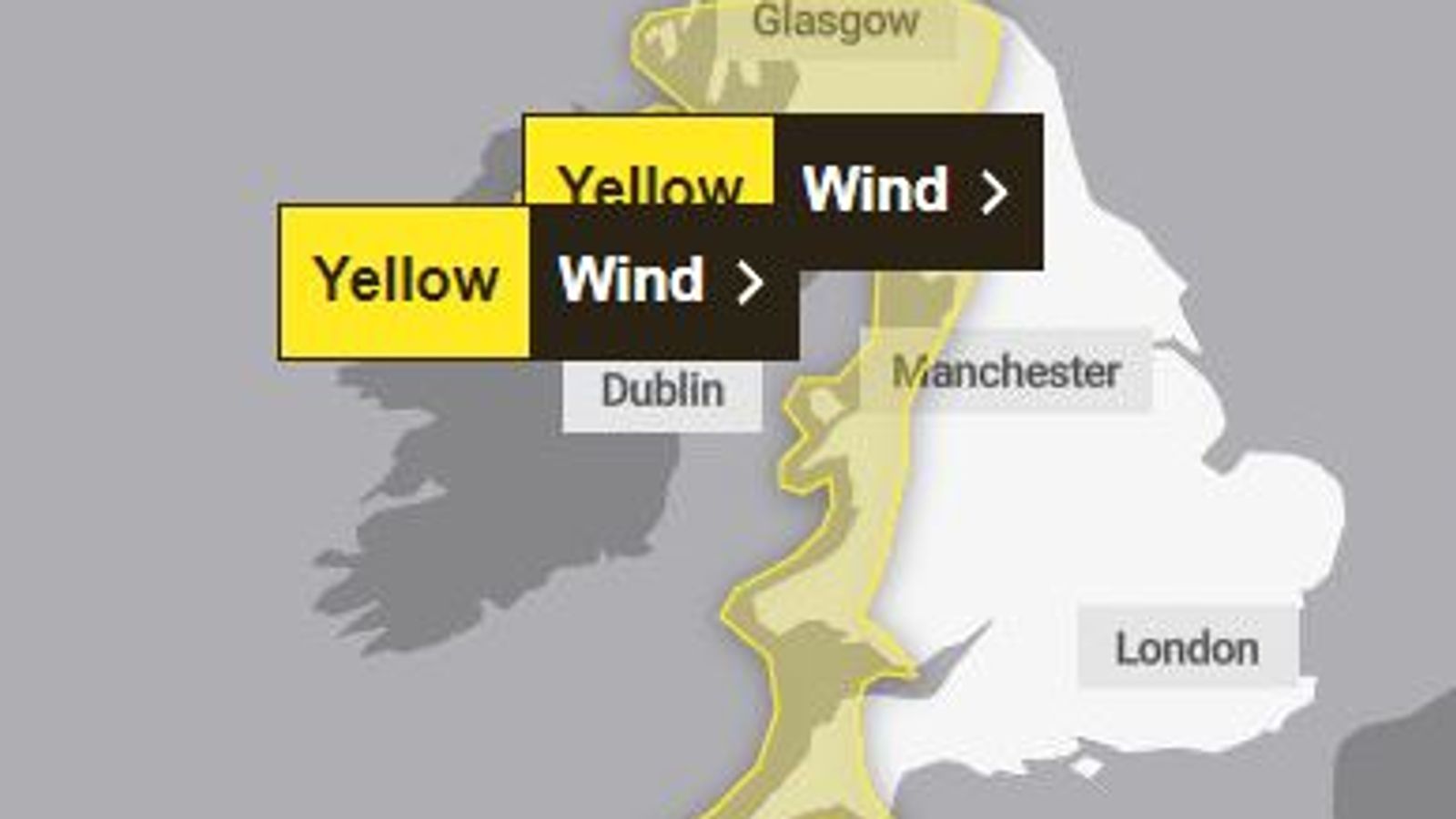UK weather: Warning of 70mph winds as Storm Kathleen moves in