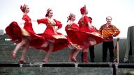 Russia dancers performing in Chechnyan capital Grozny. Pic: Reuters