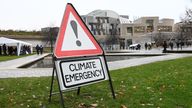 A climate protest outside the Scottish Parliament in 2023. Pic: Reuters