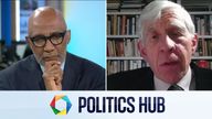 Former foreign secretary Jack Straw speaking to Trevor Phillips