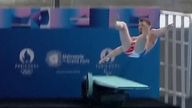 French diver falls in centre opening