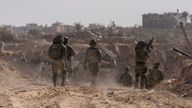 Israeli soldiers in Khan Younis in January. Pic: AP