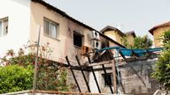 A damaged house in Kiryat Shmona