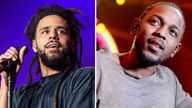 J. Cole  and Kendrick Lamar.
Pic: AP