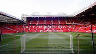 Old Trafford stadium in Manchester. Pic: AP