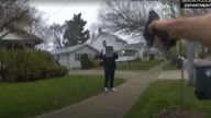 Police bodycam footage showing the moment an officer shoots a 15-year-old. Pic: Akron police department