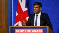 Pic: Reuters
British Prime Minister Rishi Sunak speaks during a press conference at Downing Street in London, Britain, April 22, 2024. REUTERS/Toby Melville/Pool