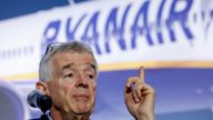 Ryanair Chief Executive Michael O&#39;Leary speaks during a press conference about Ryanair&#39;s multibillion-dollar deal for as many as 300 Boeing jets at Boeing headquarters in Arlington, Virginia, U.S., May 9, 2023. REUTERS/Evelyn Hockstein/File Photo